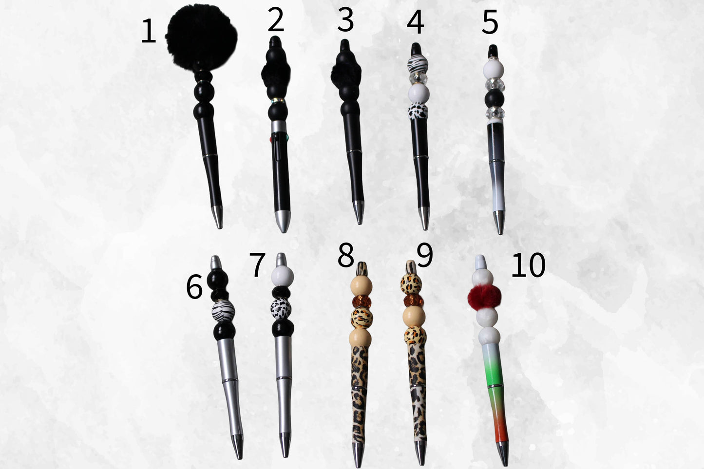 Beaded Pens - Colourful Set 1