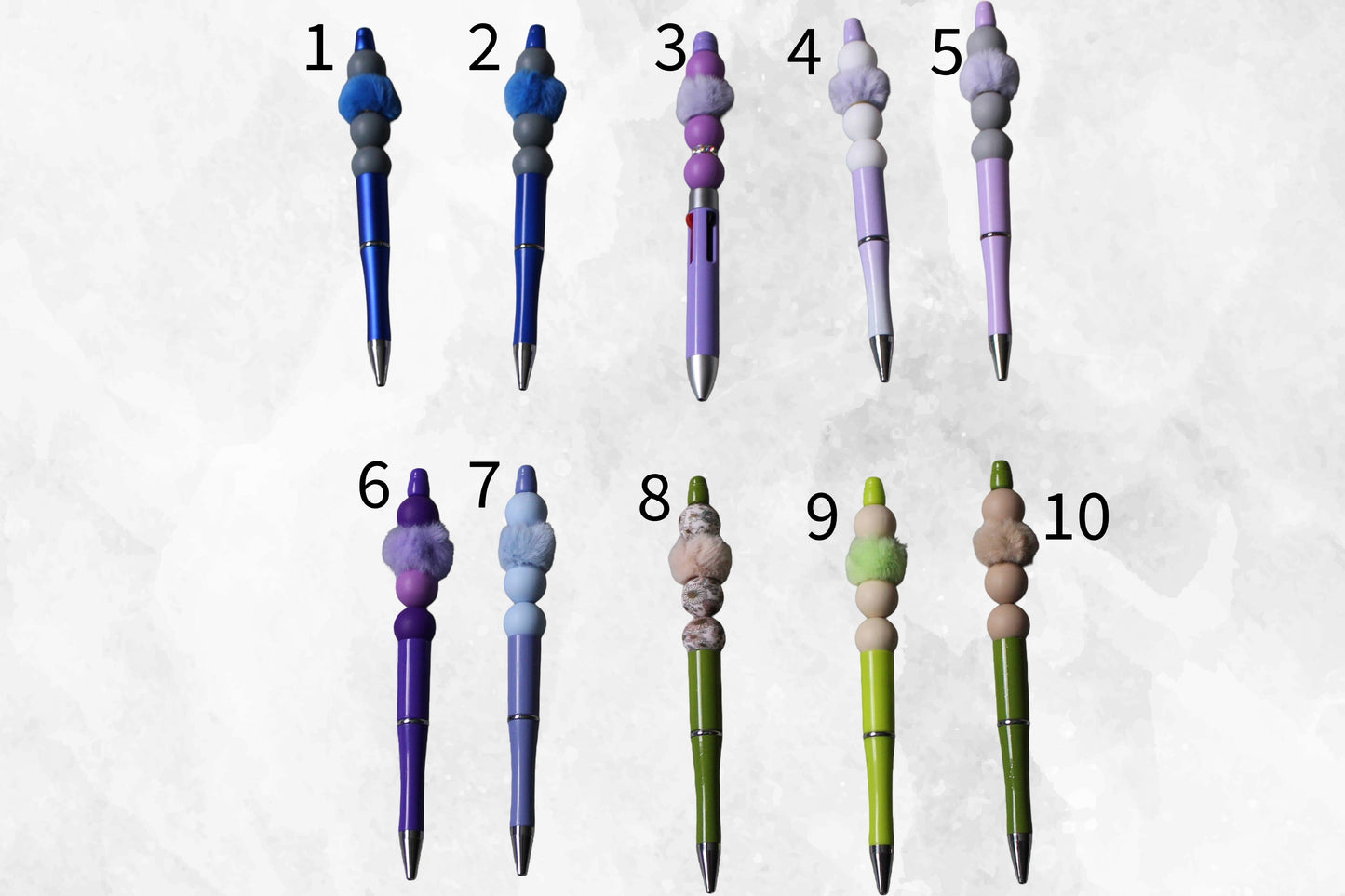 Beaded Pens - Colourful Set 2